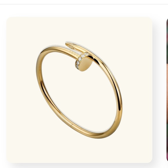 Love Aero Polished Nail Bracelet Gold with Rhinestones BRAND NEW - Picture 2 of 6